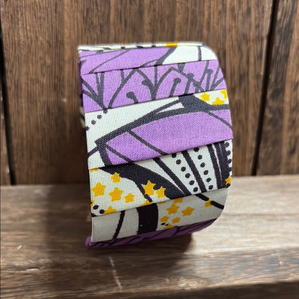 Purple and Yellow Patterned African print bracelet